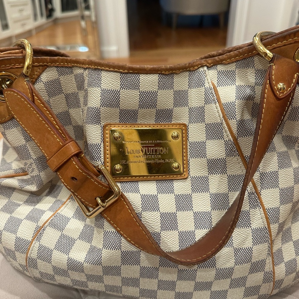 Authentic LOUIS VUITTON Galliera Damier Azur PM handbag